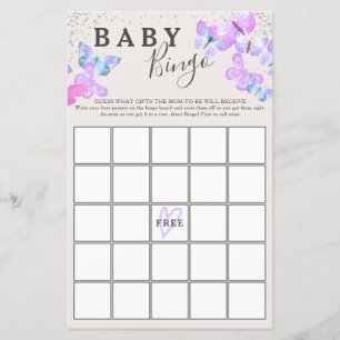 Butterfly Himlar Butterfly Baby Shower Bingo Game