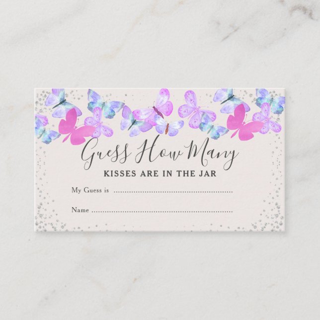 Butterfly Himlar gissar hur många babyskor som spe Tilläggskort (Framsida)