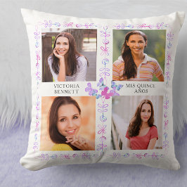 Butterfly Himlar Rosa Butterflies 4 Fotokollage Kudde