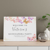 Butterfly Himlar Welcome Sign Easel Canvas
