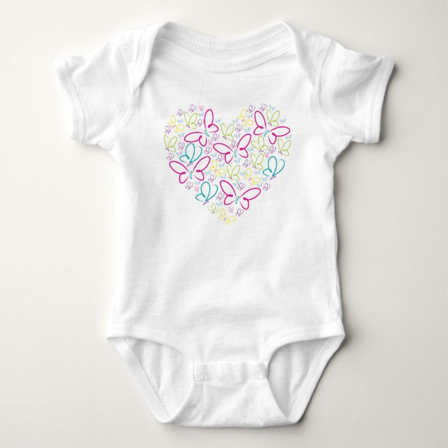Butterfly-hjärta T Shirt (Framsida)