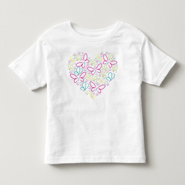 Butterfly-hjärta Tee Shirt (Framsida)