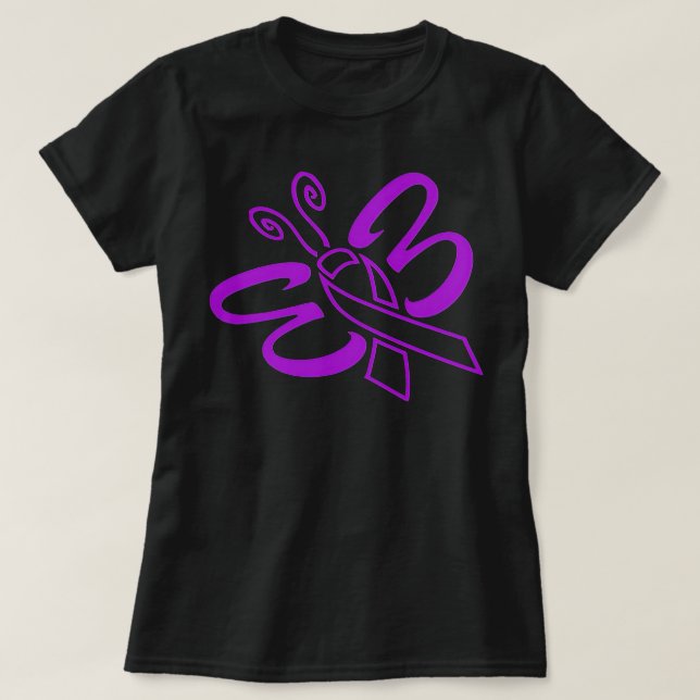 Butterfly Hope Believe Faith Cure For Alzheimers A T Shirt (Design framsida)