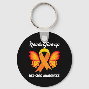 Butterfly Hope Fighter Orange Ribbon RSD CRPS Awar Nyckelring