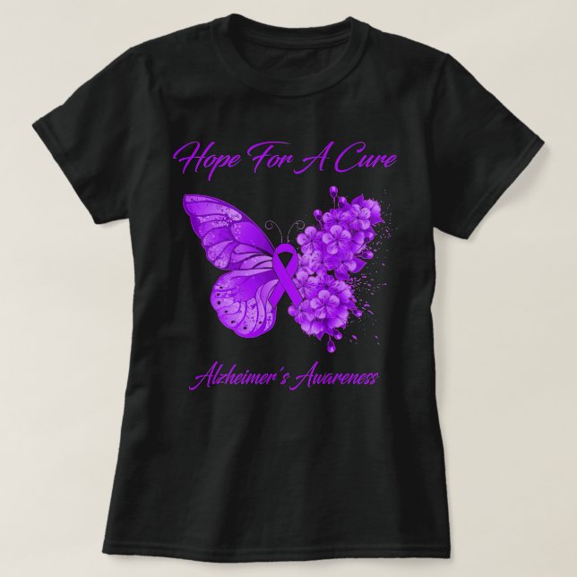 Butterfly Hope For A Cure Alzheimer'S Awareness T Shirt (Design framsida)