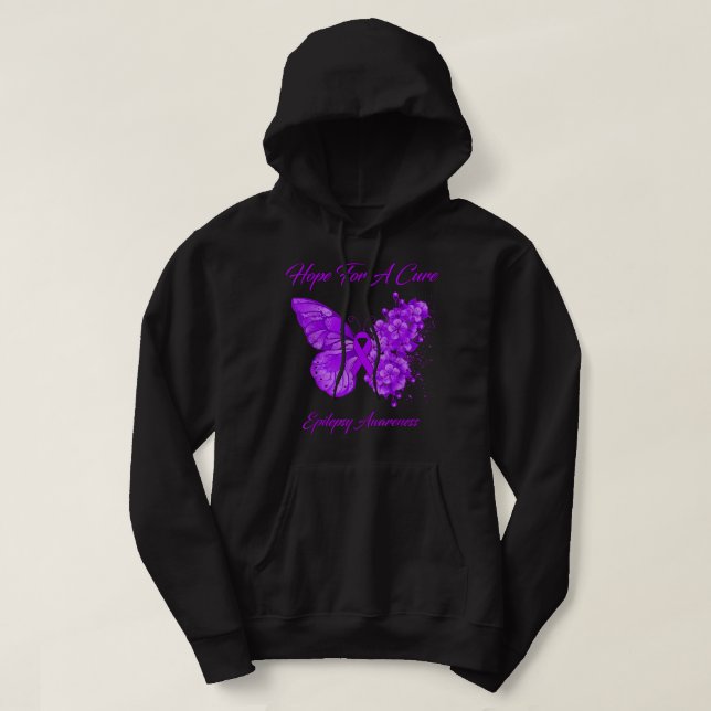 Butterfly Hope For A Cure Epilepsy Awareness  Hoodie (Design framsida)