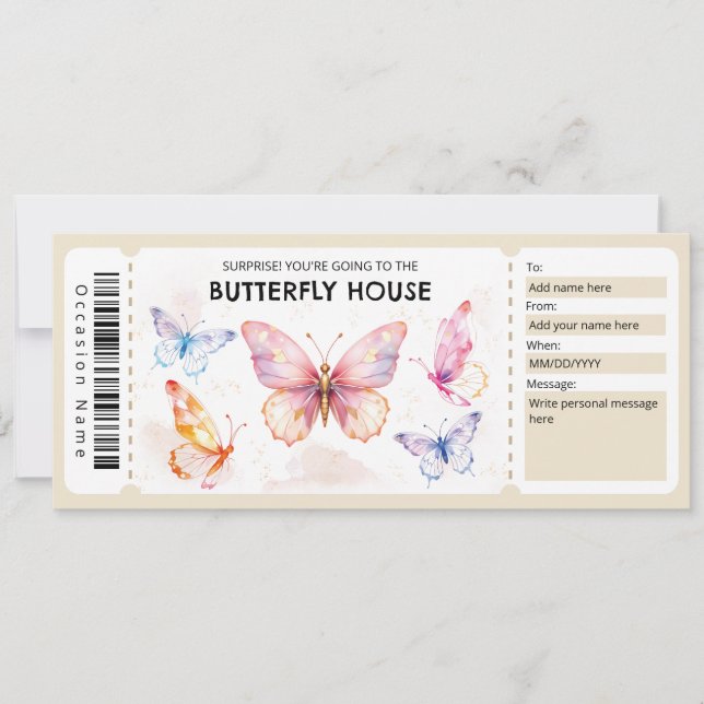  Butterfly House Gift Certificate Inbjudningar (Framsida)