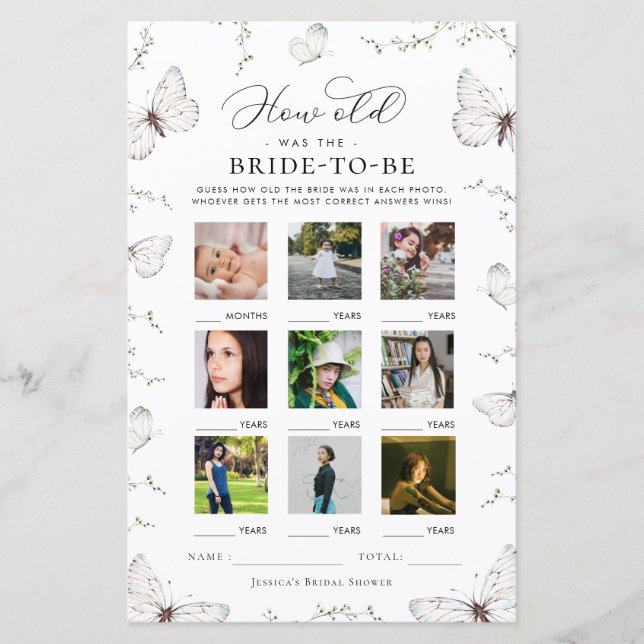 Butterfly How Old Was The Bride Game (Framsida)