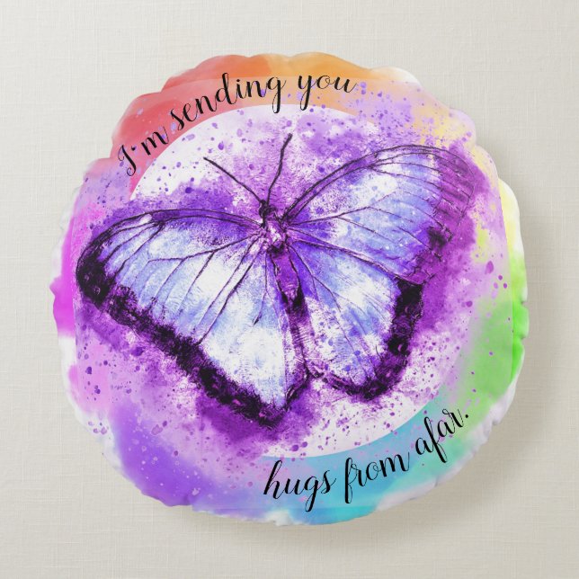 Butterfly Hug Pillow Rund Kudde (Framsidan)