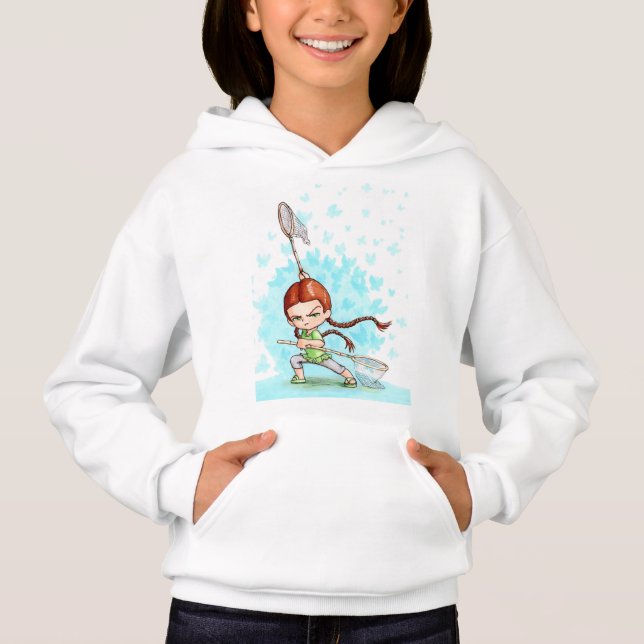 Butterfly Hunter Hoodie T Shirt (Framsida)