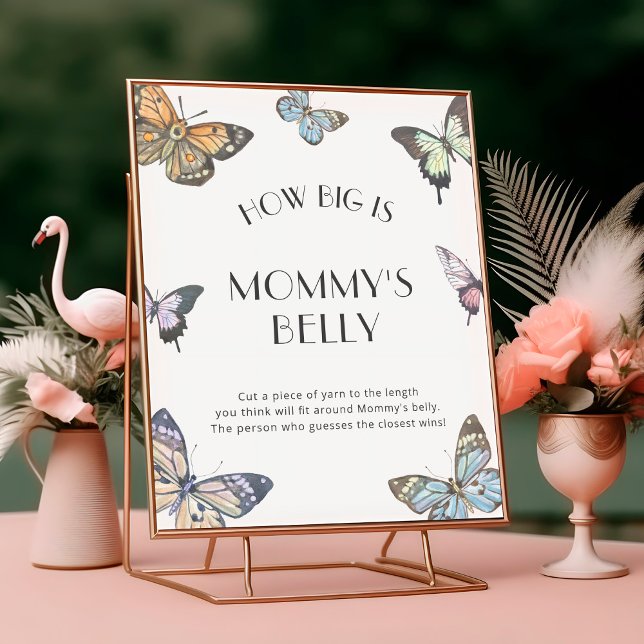 Butterfly hur stor är Mamma Belly Baby Shower? Poster (Skapare uppladdad)