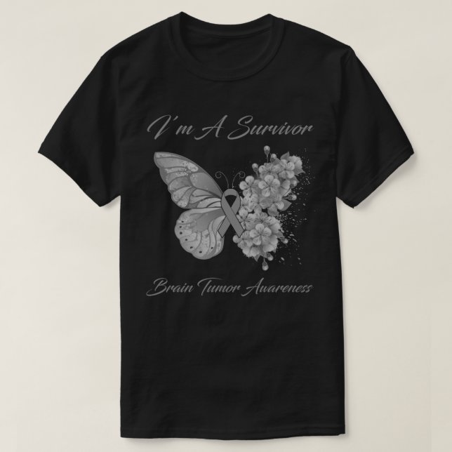 Butterfly I är en Survivor Brain Tumor Awareness T Shirt (Design framsida)