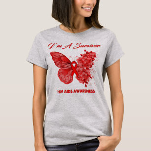 Butterfly I är en Survivor HIV AIDS-medvetenhet T Shirt