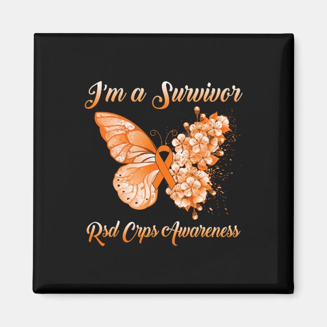 Butterfly I är en Survivor RSD CRPS-medvetenhet Magnet (Framsidan)