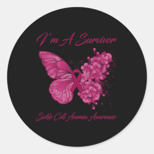 Butterfly I är en Survivor Sickle Cell Anemia Awar Runt Klistermärke