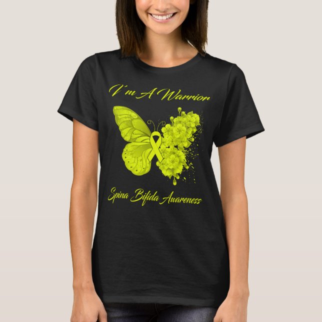 Butterfly I är en Warrior Spina Bifida-medvetenhet T Shirt (Framsida)