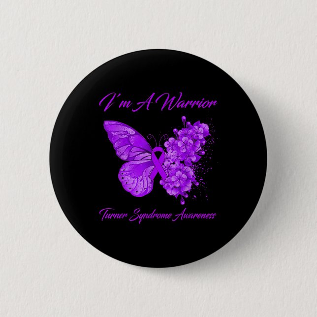 Butterfly I är en Warrior Turner Syndrome Awarenes Knapp (Framsida)