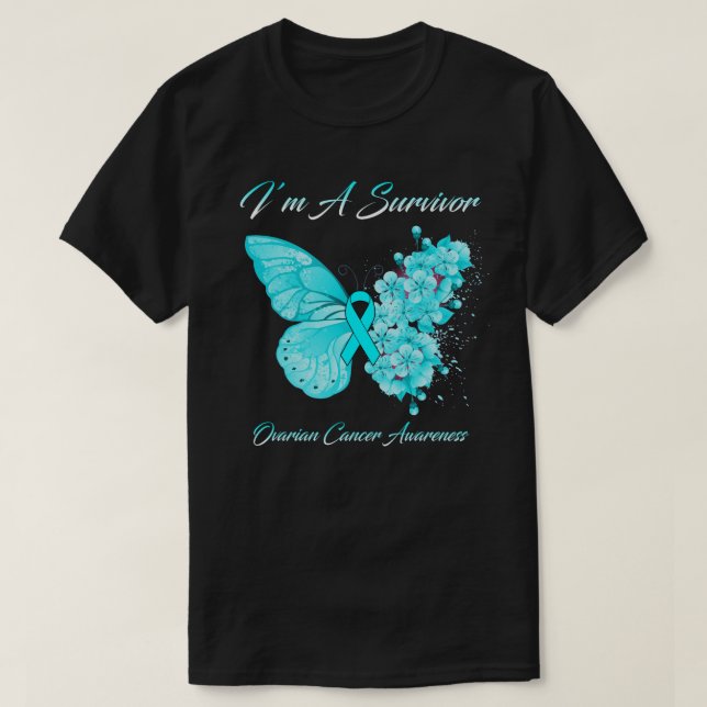 Butterfly I är ett medvetande om cancer hos en öve T Shirt (Design framsida)