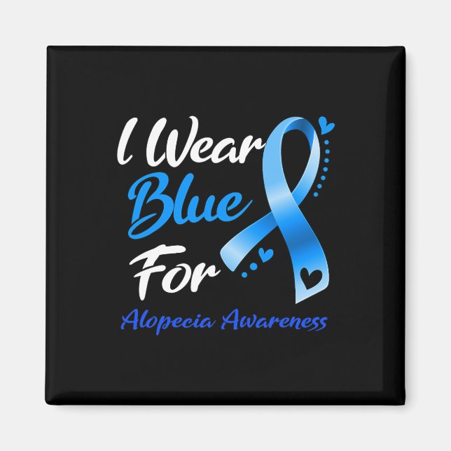Butterfly I Bära Blue för Alopecia Awareness 2 Magnet (Framsidan)