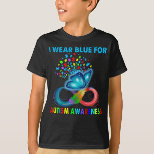 Butterfly I Bära Blue för autismmedvetenhet T Shirt