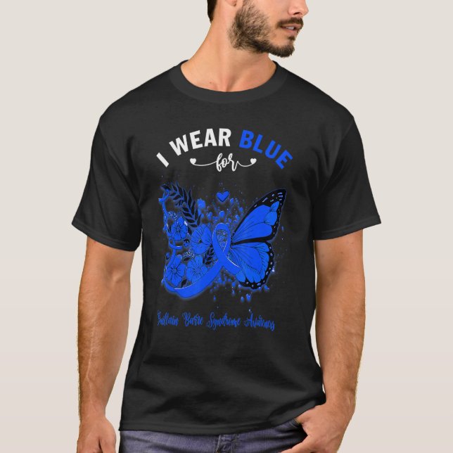 Butterfly I Bära Blue for Guillain Barre Syndrome T Shirt (Framsida)