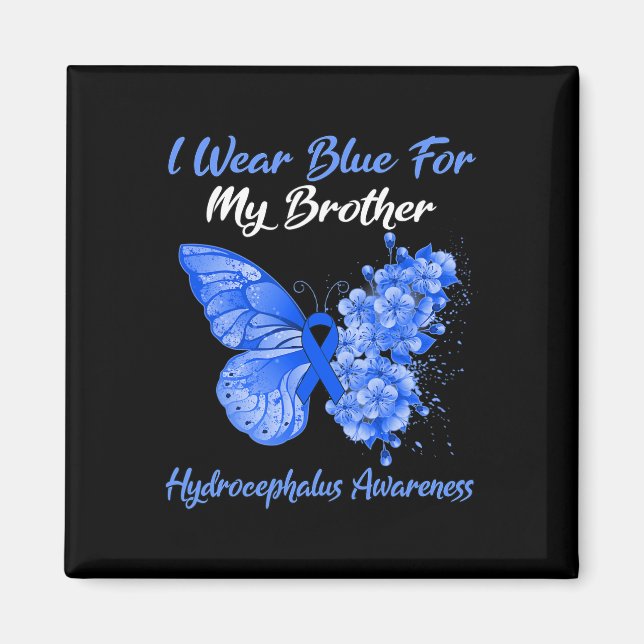 Butterfly I Bära Blue för min Brother Hydrocephalu Magnet (Framsidan)