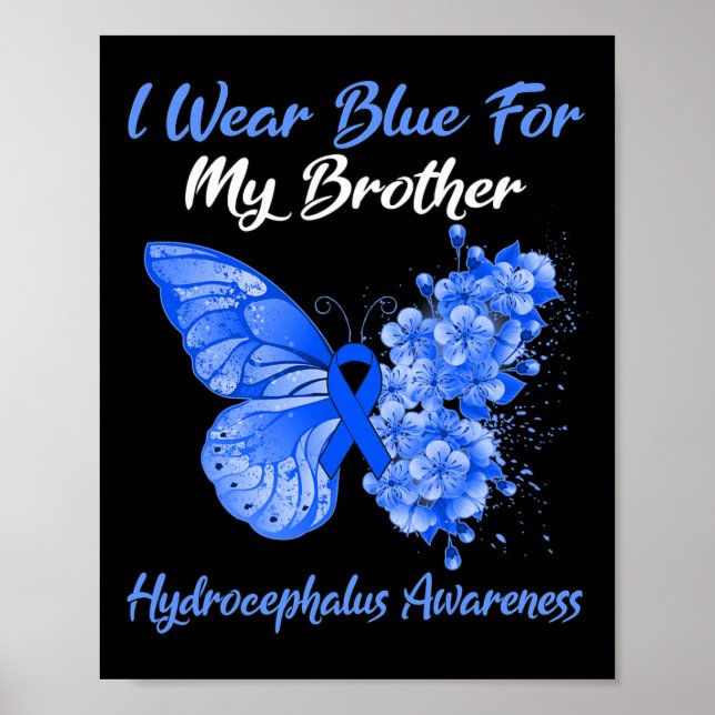Butterfly I Bära Blue för min Brother Hydrocephalu Poster (Framsidan)