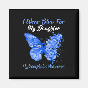 Butterfly I Bära Blue för min dotter Hydrocephalu Magnet