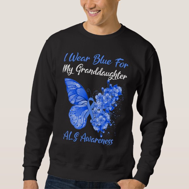 Butterfly I Bära Blue för min mordotter Als Awa Lång Ärmad Tröja (Framsida)