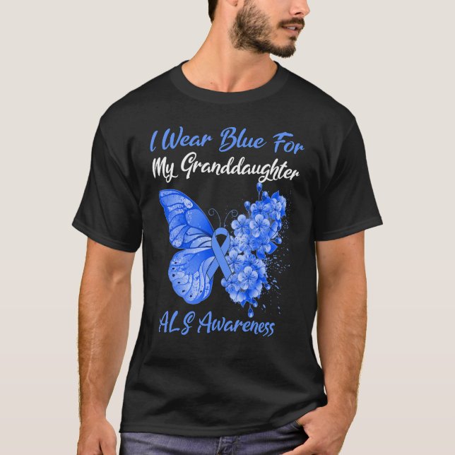 Butterfly I Bära Blue för min mordotter Als Awa T Shirt (Framsida)