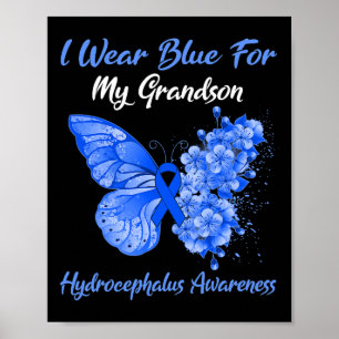 Butterfly I Bära Blue för Min morson Hydrocephalu Poster