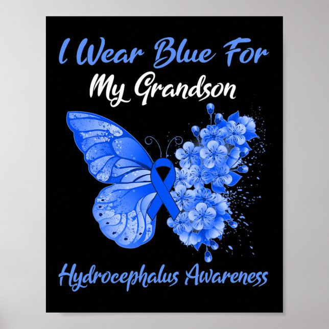 Butterfly I Bära Blue för Min morson Hydrocephalu Poster (Framsidan)