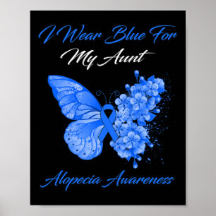 Butterfly I Bära Blue för min Moster Alopecia Awar Poster