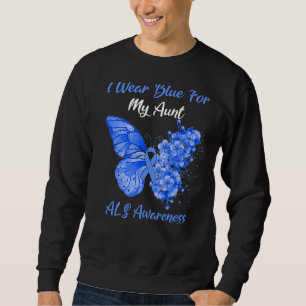 Butterfly I Bära Blue för min Moster Als-medvetenh Lång Ärmad Tröja
