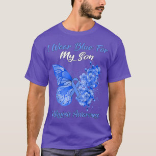 Butterfly I Bära Blue för Min son Ichthyosis Aware T Shirt