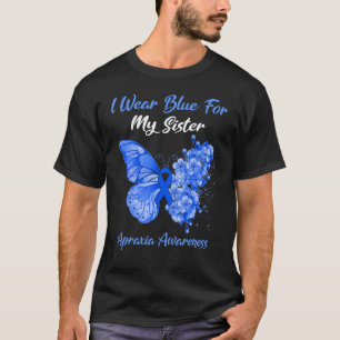 Butterfly I Bära Blue för min syster Apraxia Aware T Shirt