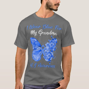 Butterfly I Bära Blue for My Grandma ALS Awareness T Shirt