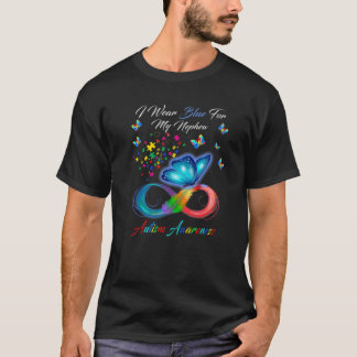 Butterfly I Bära Blue for My Nephew Autism Awarene T Shirt