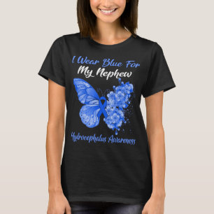 Butterfly I Bära Blue for My Nephew Hydrocephalus T Shirt