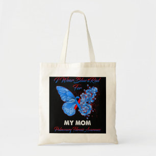Butterfly I Bära Blue & Red for My Mamma Pulmonary Tygkasse