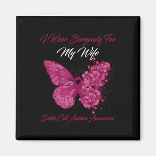 Butterfly I Bära Burgundy for My fru Sickle Cell Magnet
