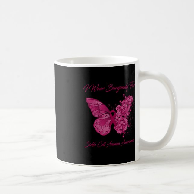 Butterfly I Bära Burgundy for sickle Cell Anemia A Kaffemugg (Höger)