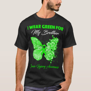 Butterfly I Bära Grönt för min broderhjärnskada T Shirt