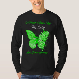 Butterfly I Bära Grönt för min syster Lyme- sjukdo T Shirt
