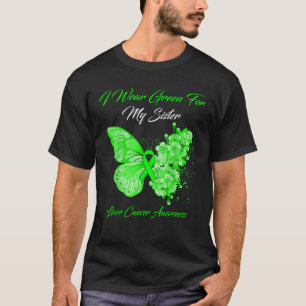Butterfly I Bära Grönt för min systerlevercancer T Shirt