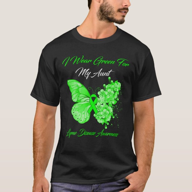 Butterfly I Bära Grönt för mitt Moster-borrelia Aw T Shirt (Framsida)