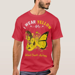 Butterfly I Bära Gult for Child Cancer Medveten T Shirt
