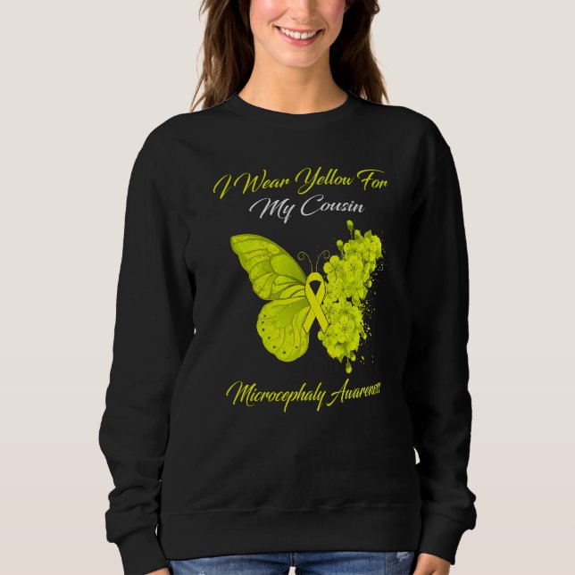 Butterfly I Bära Gult för min kusin Microcephaly T Shirt (Framsida)