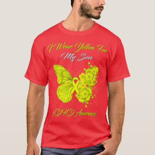 Butterfly I Bära Gult för min son ADHD-medvetenhet T Shirt