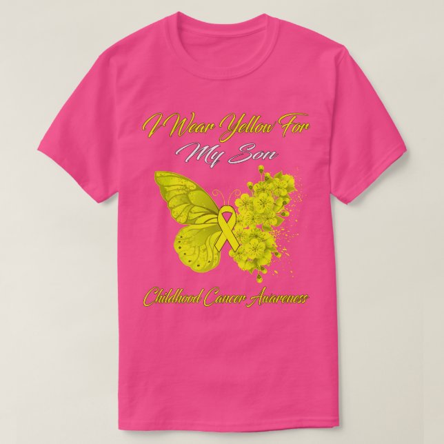 Butterfly I Bära Gult för min son Childity Cance T Shirt (Design framsida)